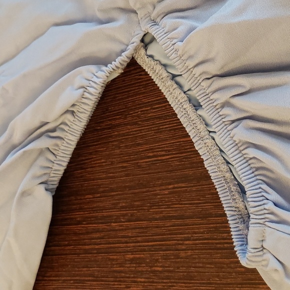 BTFBM Puff Sleeve Asymmetrical Neck High Waist Cutout Swing Maxi Dress Blue SZ M - Picture 7 of 9